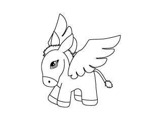 Coloriage Cheval ailé