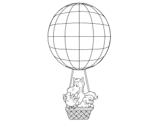 Coloriage Montgolfière