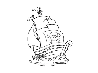 Coloriage Bateau pirate