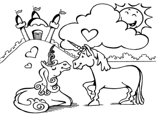 Coloriage Des licornes