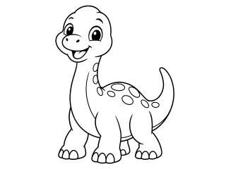 Coloriage Bébé dinosaure au long cou