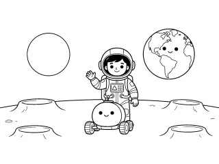 Coloriage Ma première mission lunaire !