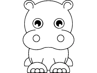 Coloriage Hippopotame