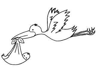 Coloriage Cigogne