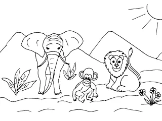 Coloriage Savane