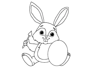Coloriage Lapin de Pâques