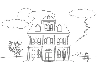 Coloriage Manoir hanté