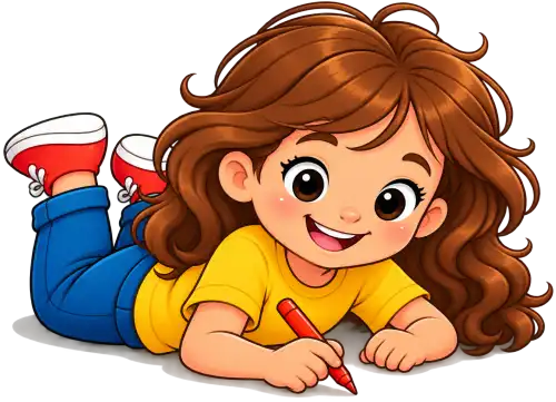 Fillette qui colorie