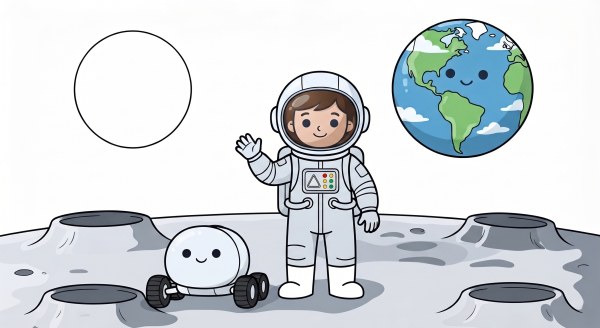 Exemple colorié de Ma première mission lunaire !